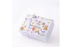 China Birthday Foldable Gift Boxes Blue Bow Party Patterns Cake Balloon Graphics Fold Up supplier
