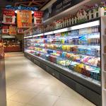 Fruit Vegetable Refrigerated Show Case , 830L Supermarket Chilled Display Cabinet for sale