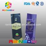 Custom Shiny Back Seal Plastic Pouches Packaging for Coffee / Coffee Bean for sale