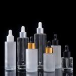 37*92mm Empty Pipette Glass Cosmetic Serum Dropper Bottle 10ml Flat Shoulder for sale