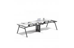China Open Office Desk Metal Legs 6 Person Workstation With Desktop Partition supplier