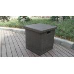 Home Storeroom Black Resin Wicker Storage Box With White Cushion for sale