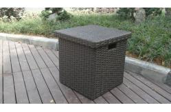 China Home Storeroom Black Resin Wicker Storage Box With White Cushion supplier