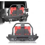 Jeep Wrangler JK Rear Off Road Bumpers 100*50*30cm Carbon Black for sale
