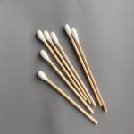 Disposable Non Sterile Long Wooden Cotton Swabs 100 Pcs / Bag For Hospital for sale