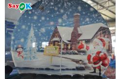 China Christmas Snow Globe Crystal Ball Inflatable Bubble Tent Background Printing supplier