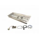 Silver Linear Trough Gas Fire Pit Insert  65000 BTU Fire Pit Burner Plate