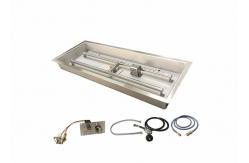 China Silver Linear Trough Gas Fire Pit Insert  65000 BTU Fire Pit Burner Plate supplier