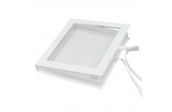 China Square Book Shaped PVC Clear Top Window Magnetic Cardboard Packaging Box With Ribbon supplier