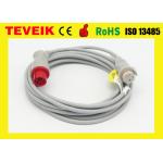 Round 6 Pin IBP Cable 12 Feet / Reusable Medical Electrodes For Patient Monitor for sale