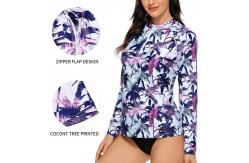 China Zip Front Women's Rashguard Swimsuit Sun Protection Swimming Jacket supplier