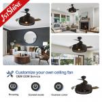 1stshine Rattan Weaving Ceiling Fan with Old-Fashioned Design and Invisible Blades