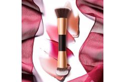 China 152cm Length ISO9001 Double Headed Makeup Brush Gold Handle Synthetic supplier