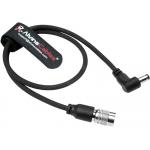 Alvin's Cables Ultra Flexible Hirose 4 Pin Male to DC Right Angle Braided Power Cable for Blackmagic's Cinema Camera 4k, for Sound Devices 633|644|688, Zoom F8 Recorder, 45cm|17.7in, Black for sale