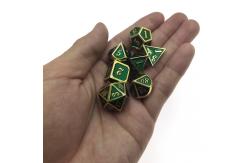 China Wear Resistant RPG Dice Set Plating Pink Metal Dice Polyhedral Gilt Green supplier