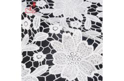 China 125cm Width Water Soluble Floral Embroidery Fabric With Sequins supplier