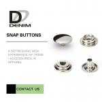 Overcoat Flat Silver Snap Buttons | Snap Closure Buttons 4 Parts Design Metal Cap Snap Fasteners for sale