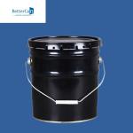 Chemical Oil 5 Gallon Metal Buckets , 20 Litre Black Bucket With Handle for sale