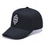 Custom 5 Panel Baseball Cap Cotton Twill Sports Black Dad Hat 3D Embroidery Logo for sale