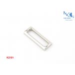 Nickle Color Metal Ring Buckle , Rectangle Rings Metal Hand Polished With Hanging Plating for sale