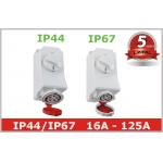 IP44 IP67 Industrial Power Socket Receptacles with Mechanical Interlock for sale