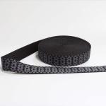 High Tenacity Jacquard Webbing 100 Polyester Black Elastic Loops For Shoes for sale