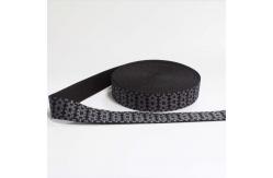 China High Tenacity Jacquard Webbing 100 Polyester Black Elastic Loops For Shoes supplier