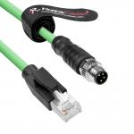 Alvin's Cables M8 A-Code 4 Pin Male to RJ45 Ethernet Cable Cat6a High-Flex Shielded for Beckhoff ZK1090-3191 Industrial Automation EtherCAT Fieldbus 20in/50cm for sale