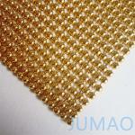 Decorative Golden Sequin Metal Mesh Drapery Curtain Wall Covers 4x6 for sale