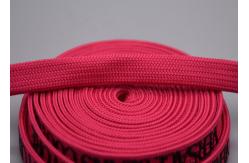 China Custom 11mm Garments Polyester Braided Rope Printed Circular Shiny Silicone Logo supplier