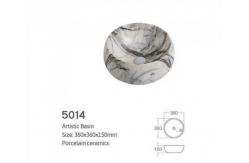 China Marble Look Textured Bathroom Sanitary Ware Art Ceramic Engineered Wash Basin supplier