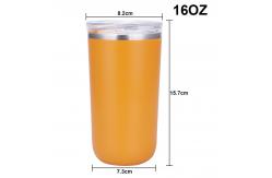 China 16 Oz Stainless Steel Coffee Mug With Lid And Metal Vacuum Straw supplier