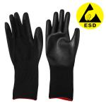 Lengthen Anti Static Gloves Polyester Black ESD PU Palm Coated for sale