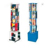 Fashion Rotating Magazine Rack , Mdf Wooden Open Book Display Stand for sale