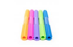 China Light Green Soft Silicone Teether Rose Silicone Teething Stick Durable supplier