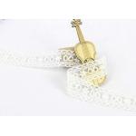2.5cm Width Flat Cotton Embroidered Lace Trim Scalloped Edge Water Soluble for sale