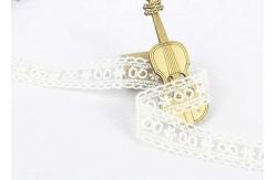 China 2.5cm Width Flat Cotton Embroidered Lace Trim Scalloped Edge Water Soluble supplier