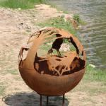 weathering steel Outdoor Wood/Gas Steel Fireplace Assembly Required for sale