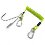 Professional Scuba Diving Spiral High Quality Safety Spiral PU Coil Steel Wire Tool Cable Lanyard With Carabiners for sale