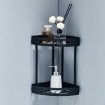 Black 304 Stainless Steel Douche Bathroom Corner Shelf 2 Tier Kitchen Accessories for sale