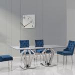 Custom Eight Seater Clear Tempered Glass Top Dining Table for sale