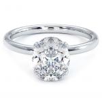 Lab Diamond Wedding Bands For Women , VVS Clarity HPHT Oval Cut Lab Grown Diamond Ring for sale