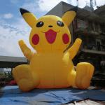Yellow 6m  Oxford Inflatable Pikachu / Blow Up Pokemon Cartoon for sale