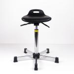 Industrial Sit Stand Stool Adjustable Seat Height With Black Spraying Steel Base for sale