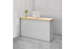 China Small Nail Salon Front Desk White Wooden 1000Hmm Reception Counter Table supplier
