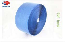 China Blue Soft Hook And Loop Tape Fasteners , double sided hook loop reusable supplier