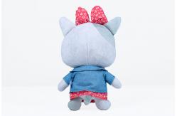 China Cat Shape Soft Plush Toys Eco Friendly Smooth Feeling With Cowboy Clothing supplier