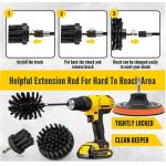 Extended Long Attachment Drill Scrubber Brush 6 Pack Black