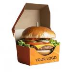 Wholesale Custom Logo Eco-friendly Hamburger Paper Boxes for Fast Food Takeaway for sale