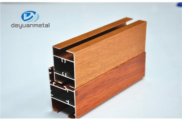 Nature Polishing Custom Aluminum Door Frame Extrusions Wood Grain Cutting